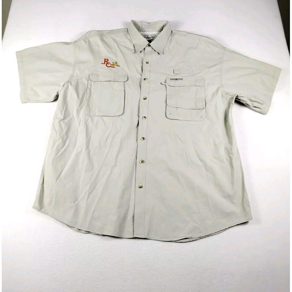 Hook & Tackle Shirt Men's‎ 2XL Gray Gorpcore Hi Tech Fishing Gear Hiking Vented